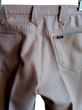 32x30 True Vintage Cowboy Stretch Pants Lee Tan Bootcut 1970's USA Talon Zipper
